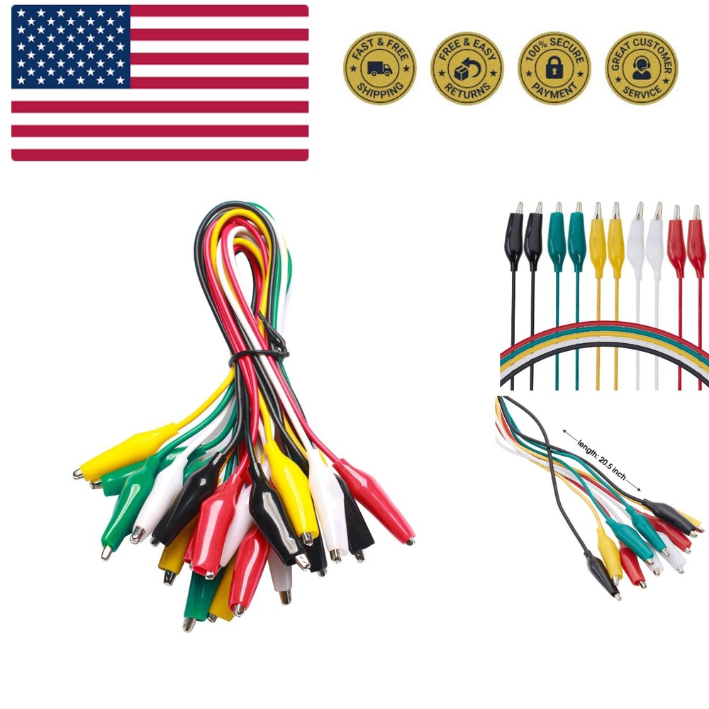 Durable 20.5 Inch Copper Wire  Leads with Secure Alligator Clips - 1 Pack