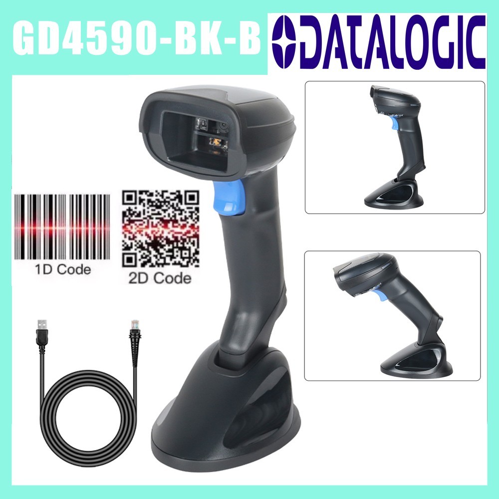 Datalogic Gryphon GD4590-BK-B 2D Barcode Scanner Reader with USB Cable & Base US