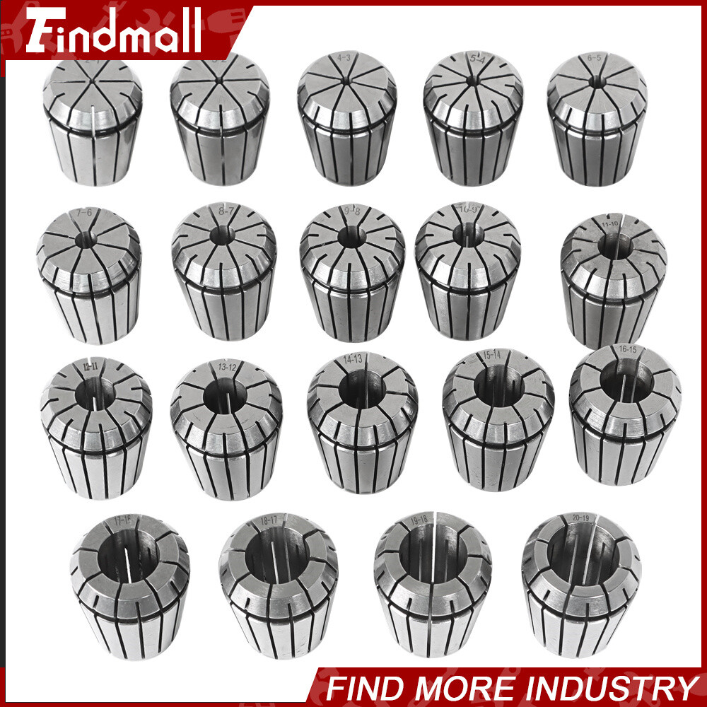 ER32 Metric Precision Spring Collet Set 2-20mm 19pcs for CNC Engraving Milling