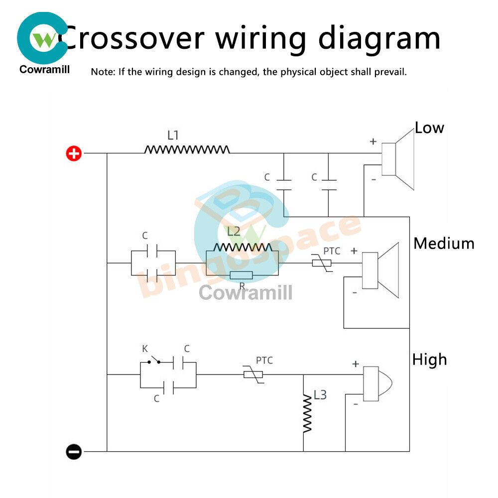250W 3 Way Treble + Midrange + Bass Frequency Speaker Crossover Divider Filter