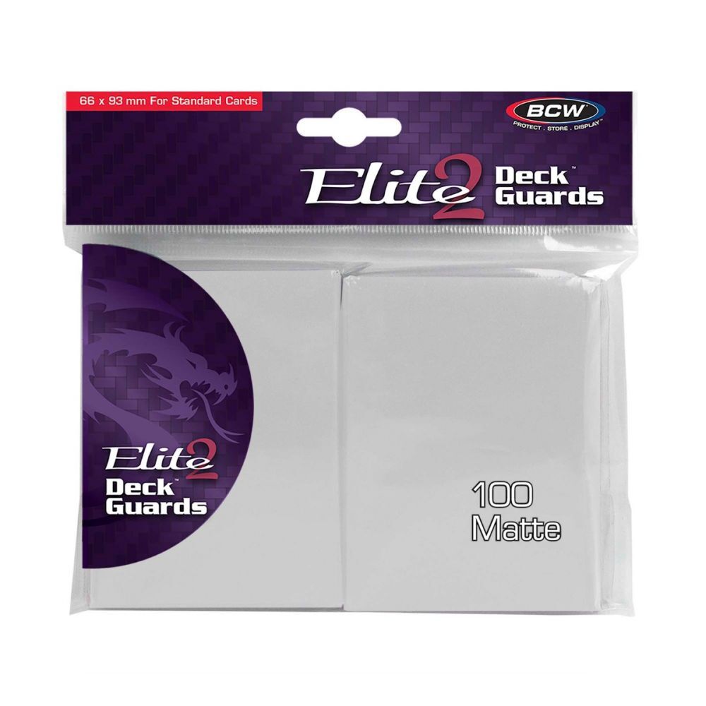 PACK OF 100 Standard Sized Deck Guards - Elite2 - Matte - White