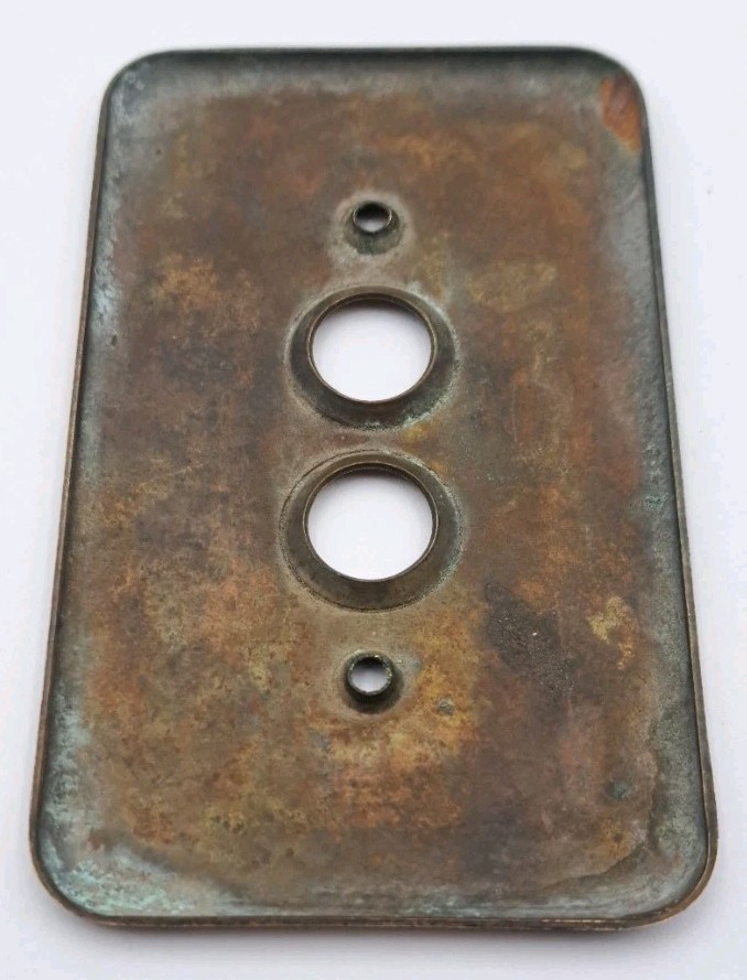 Vintage Push Button Light Switch Wall Plate Covers Rectangle Brass Hardware