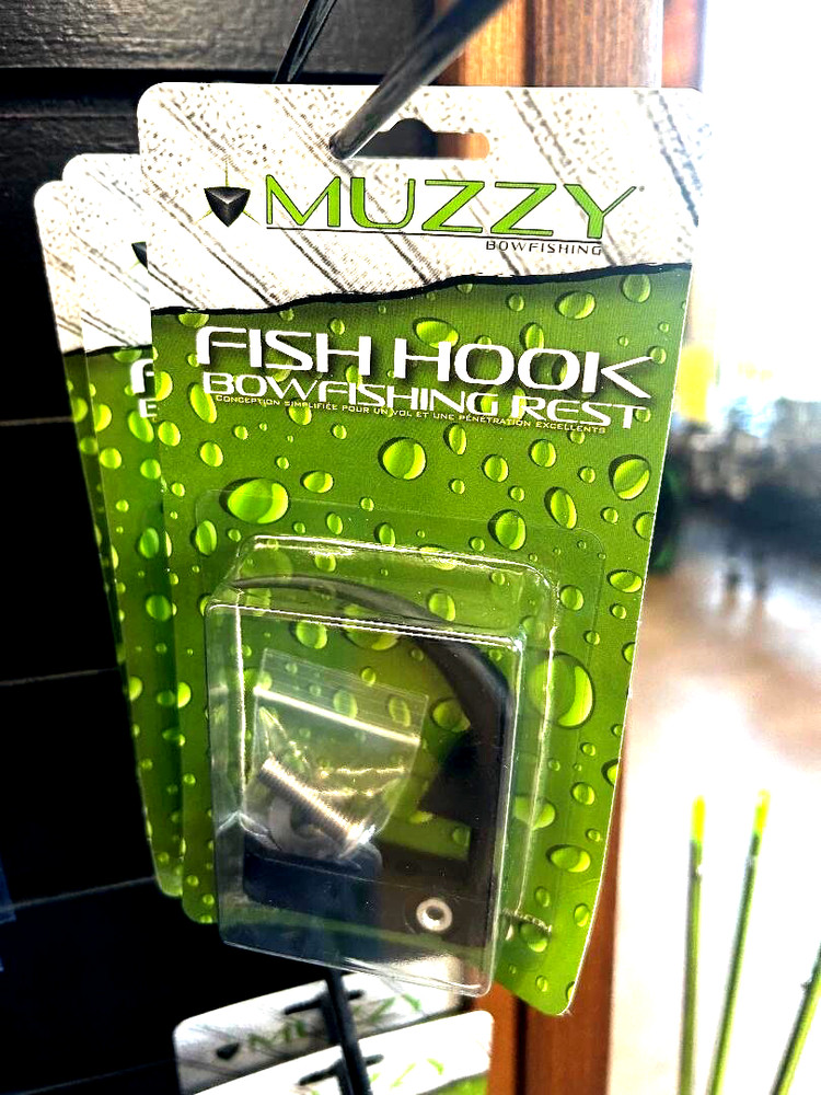 Muzzy Fish Hook Bowfishing Rest  Right and Left Hand Adjustable