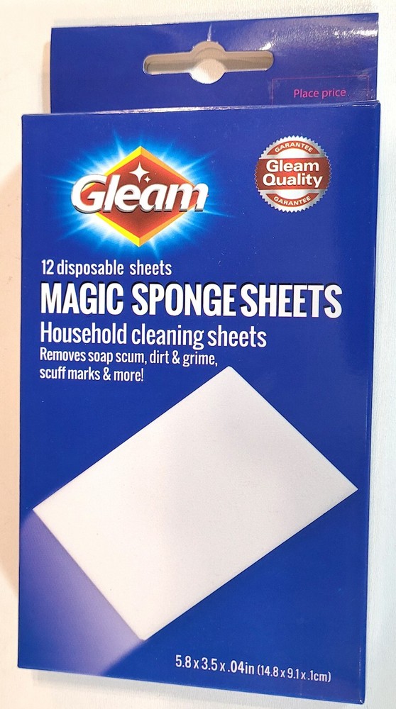 2 Boxes Of Gleam Disposable Magic Sponge Sheets (12 Sheets per Box)