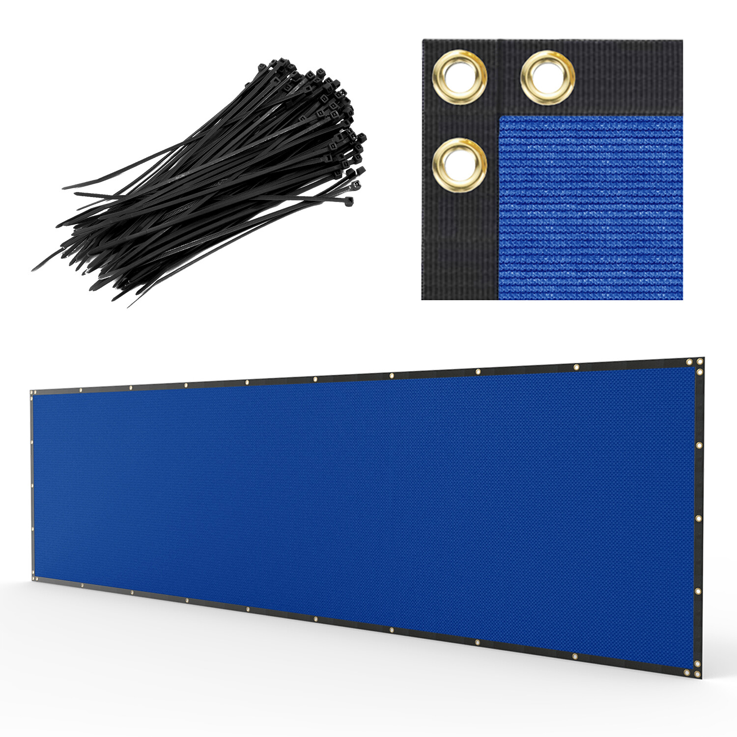 4' 5' 6' 8' Privacy Fence Screen Garden Windscreen Heavy Duty Shade Cover Blue