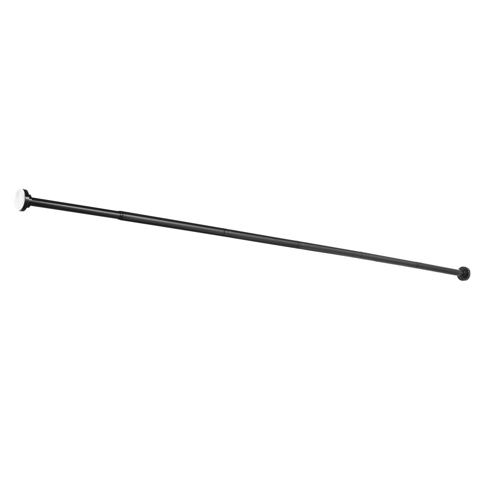 Uimoso Adjustable Tension Shower Rod 28-76 in Stainless Steel, Black Finish