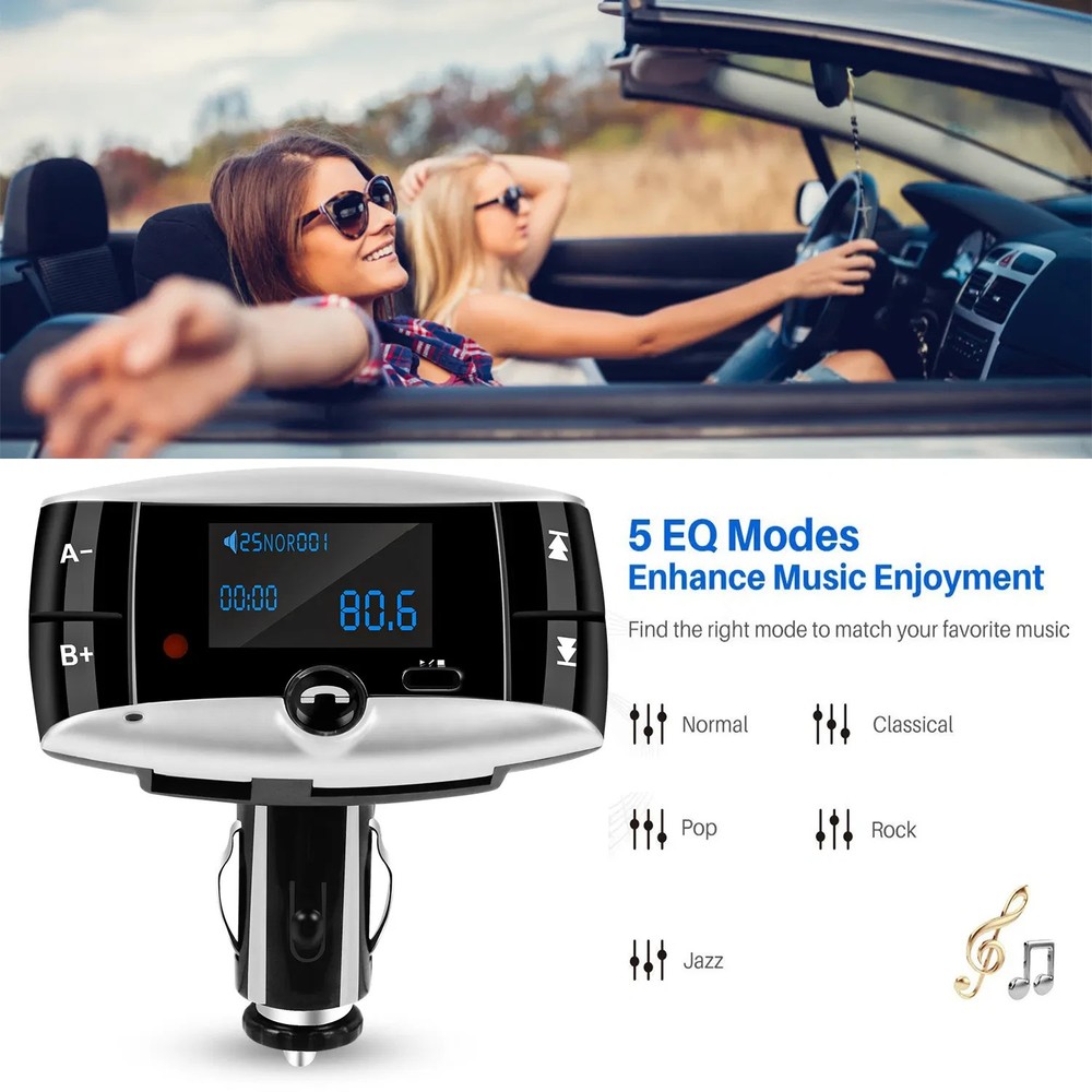 Car Wireless FM Transmitter USB Charger Hands-free Call MP3 Player SD Card Readi