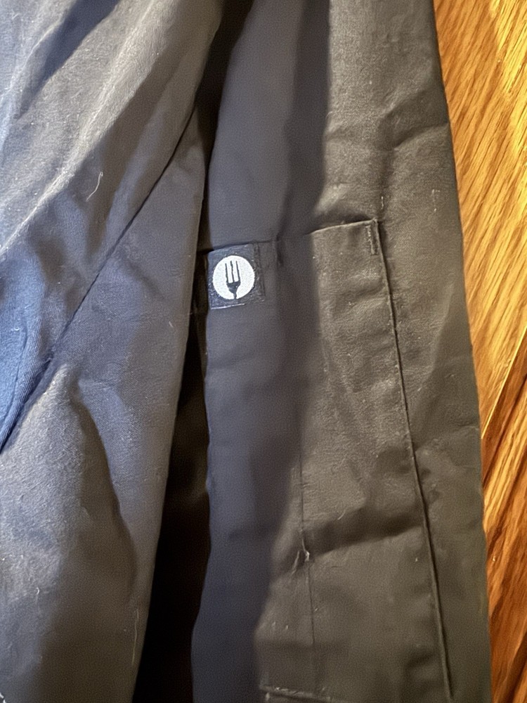 Chef Works Jacket Xl Black Kitchen Work Uniform Coat Restaurant