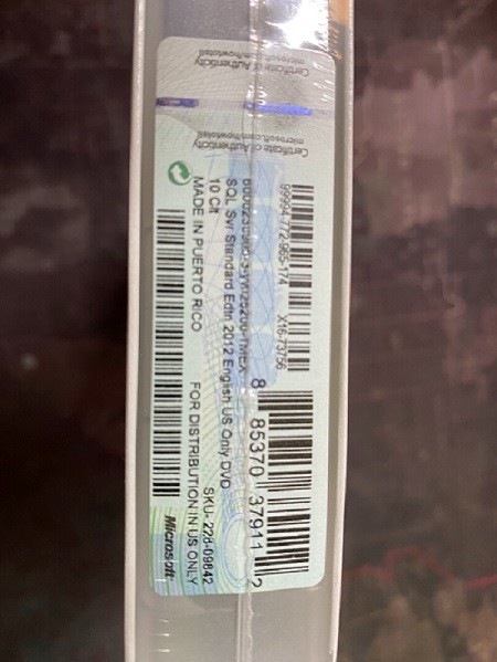 Microsoft SQL Server 2012 Standard Edition Includes 10 CALs SKU 228-09842 NEW