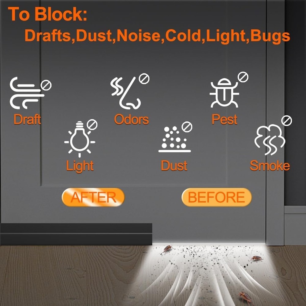 Easy Install 39” Door Draft Stopper - Seal Against Cold & Pests Efficiently