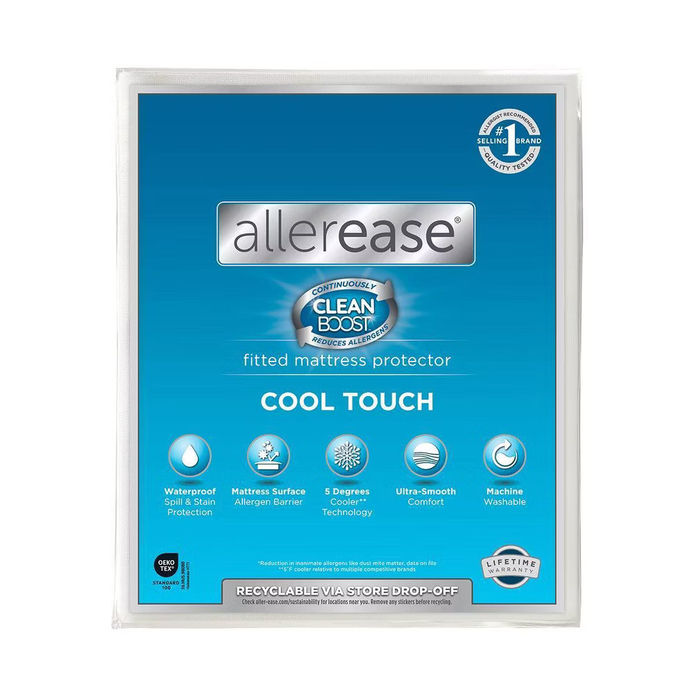 Allerease King Clean Boost Cool Touch Waterproof Machine Washable Fitted