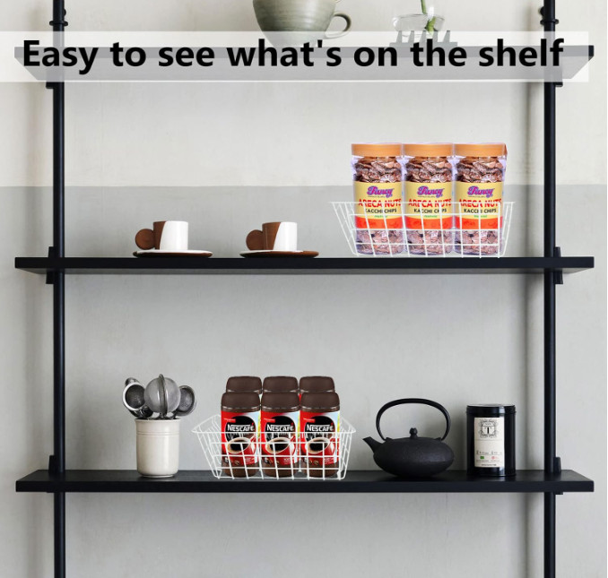 4 Pack Stackable Wire Baskets for Deep Freezer & Pantry Organization