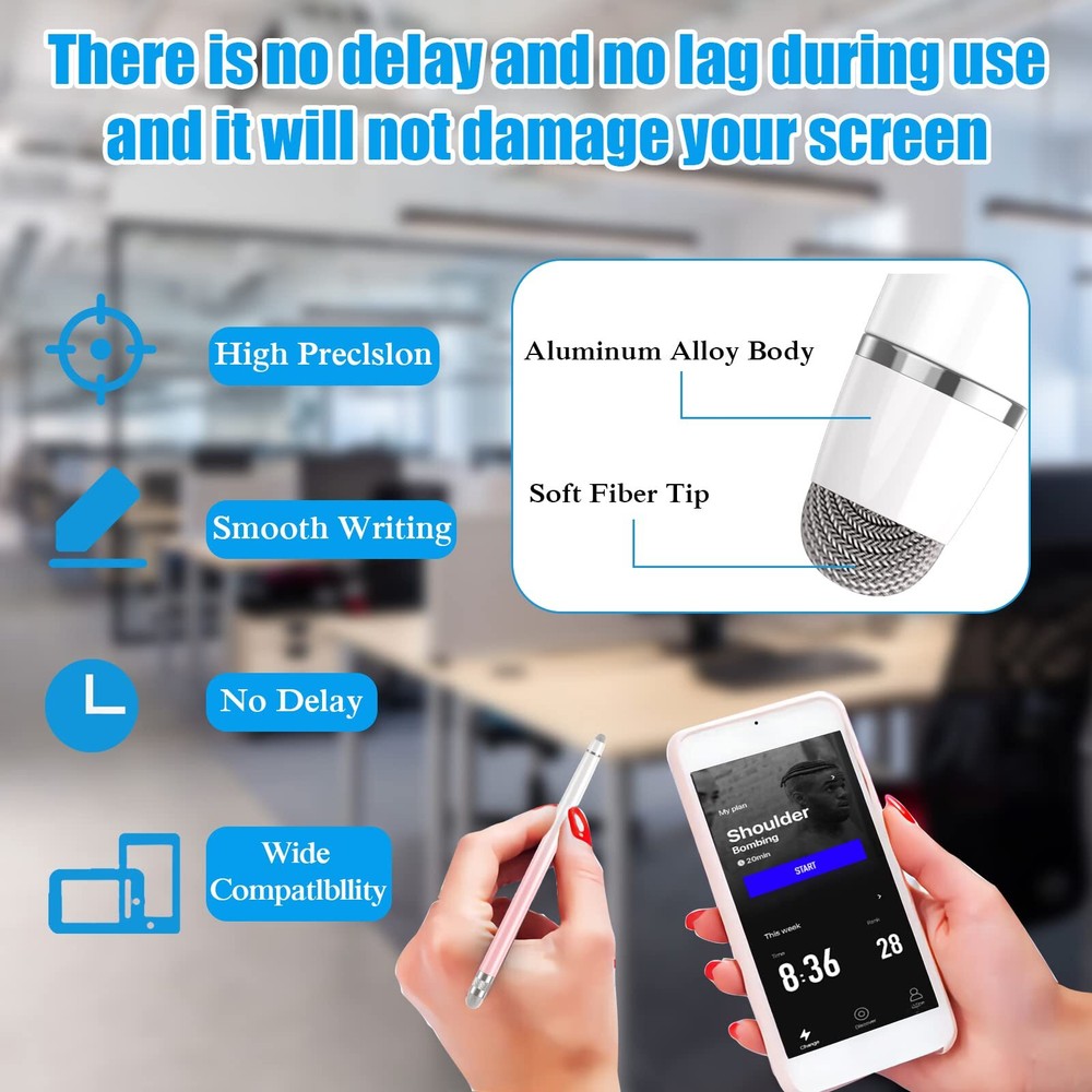 2PCS Stylus Pens for Touch Screens for iPhone/iPad/Tablet Android/Microsoft