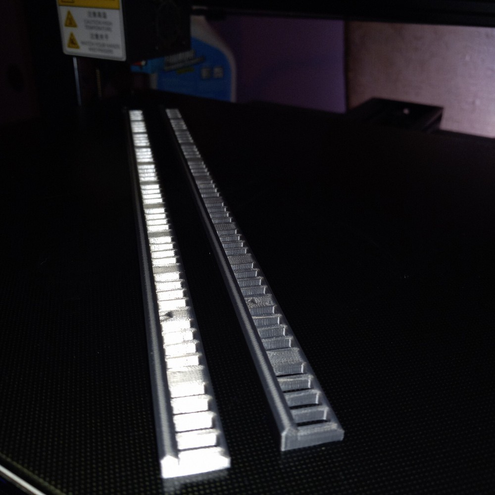 15" N scale Bridge or Road Railing pair 3D Printed