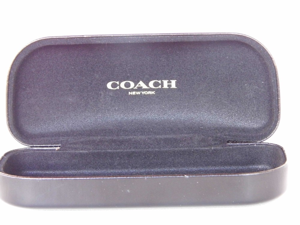 Coach Eyeglass Sunglass Large Black Hard Case Clamshell Leather