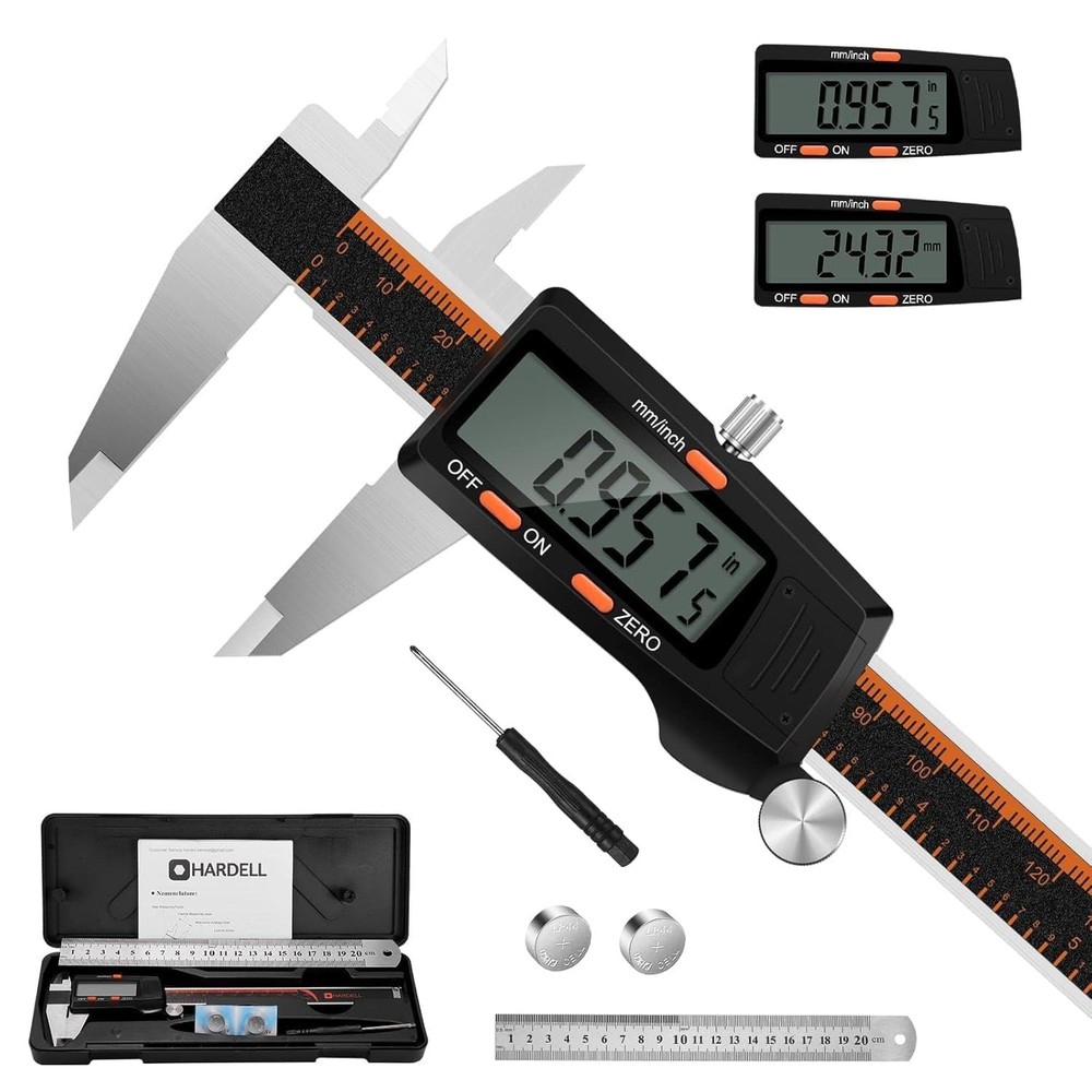 Digital Caliper 6 Inch with Large LCD Screen, Calipers Measuring Tool with Au...