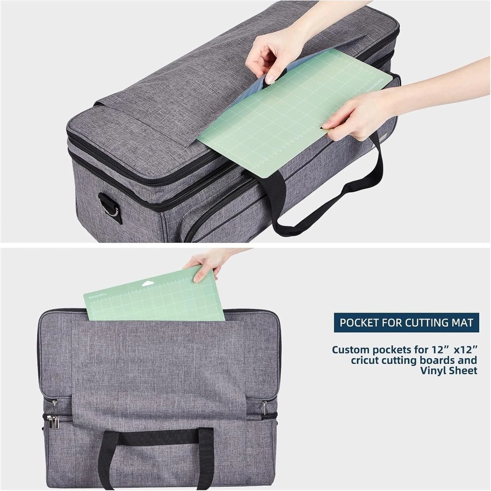 Double Layer Carrying Case with Mat Pocket for Cricut Maker 4, Explore 4, Mul...