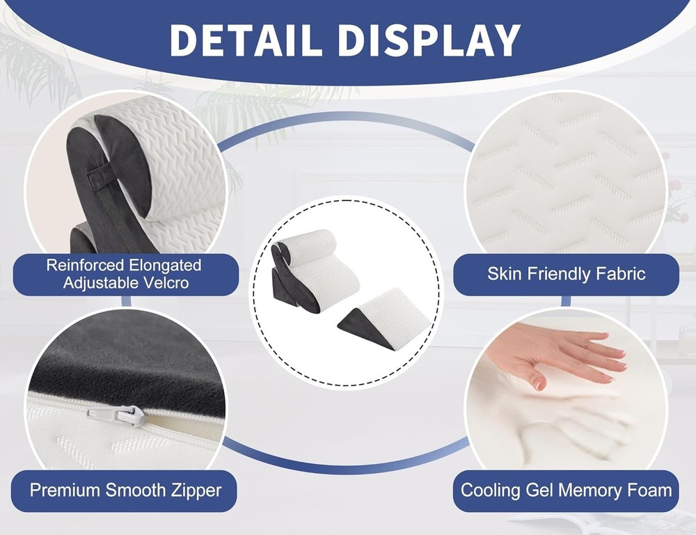 Orthopedic Bed Wedge Pillow Set, 4PCS