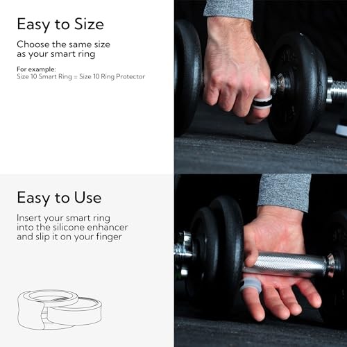 Smart Ring Protector - Silicone Ring Enhancer for Active Size 9 Pack E - Black