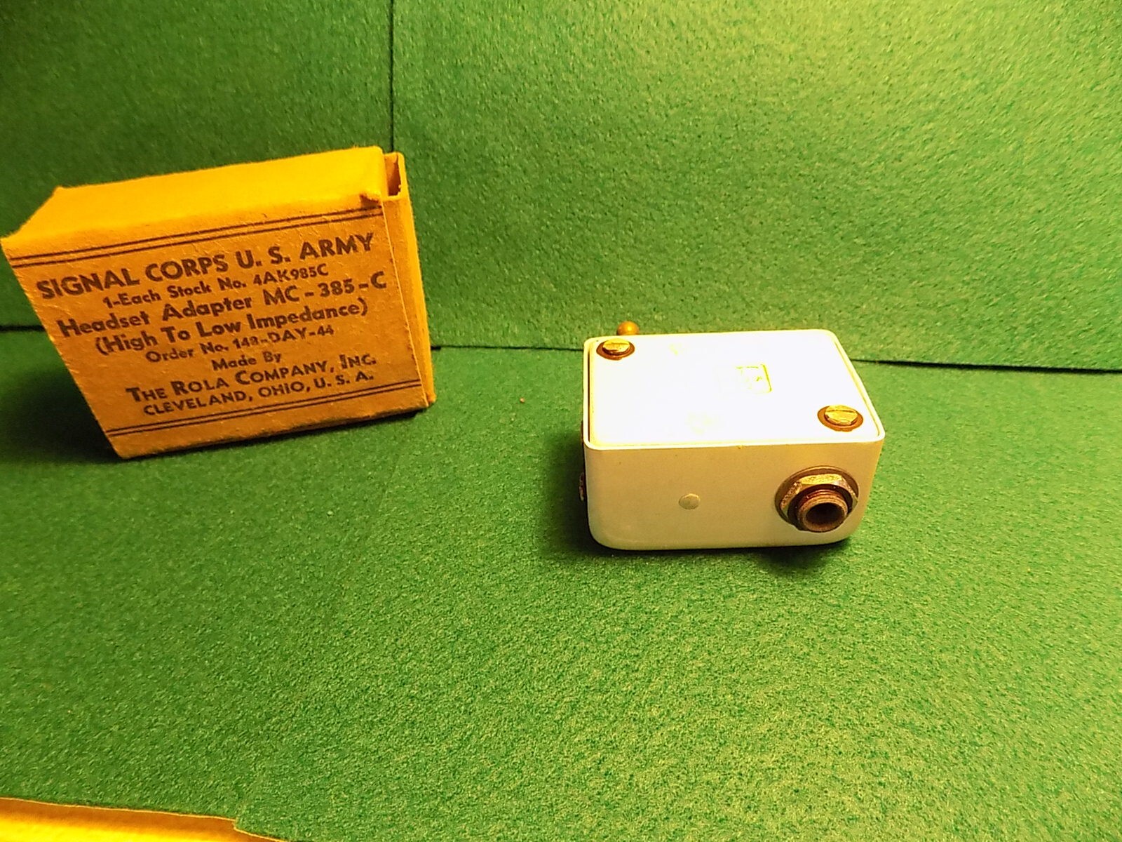 Signal Corp U.S. Army Headset Adapter MC-385-C High Imp to Low NOS NIB