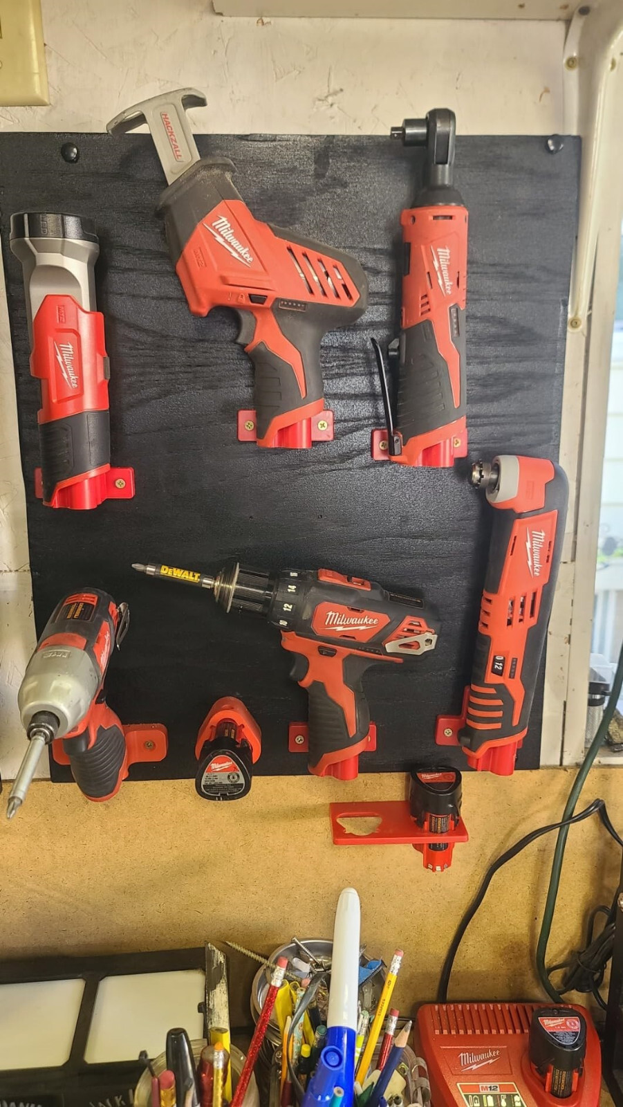 6x Wall Mount Drill Holder for Milwaukee M12 Tool Storage Hanger Mount Organizer