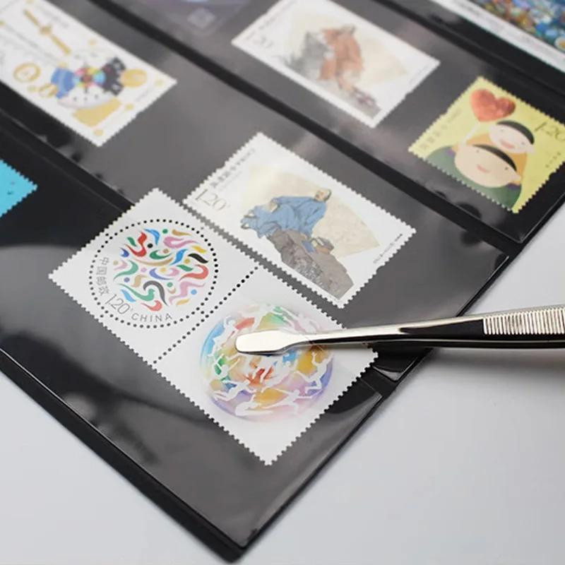 10PCS Stamp Stock Pages 5 Rows Double Side Archival Sheet Black US