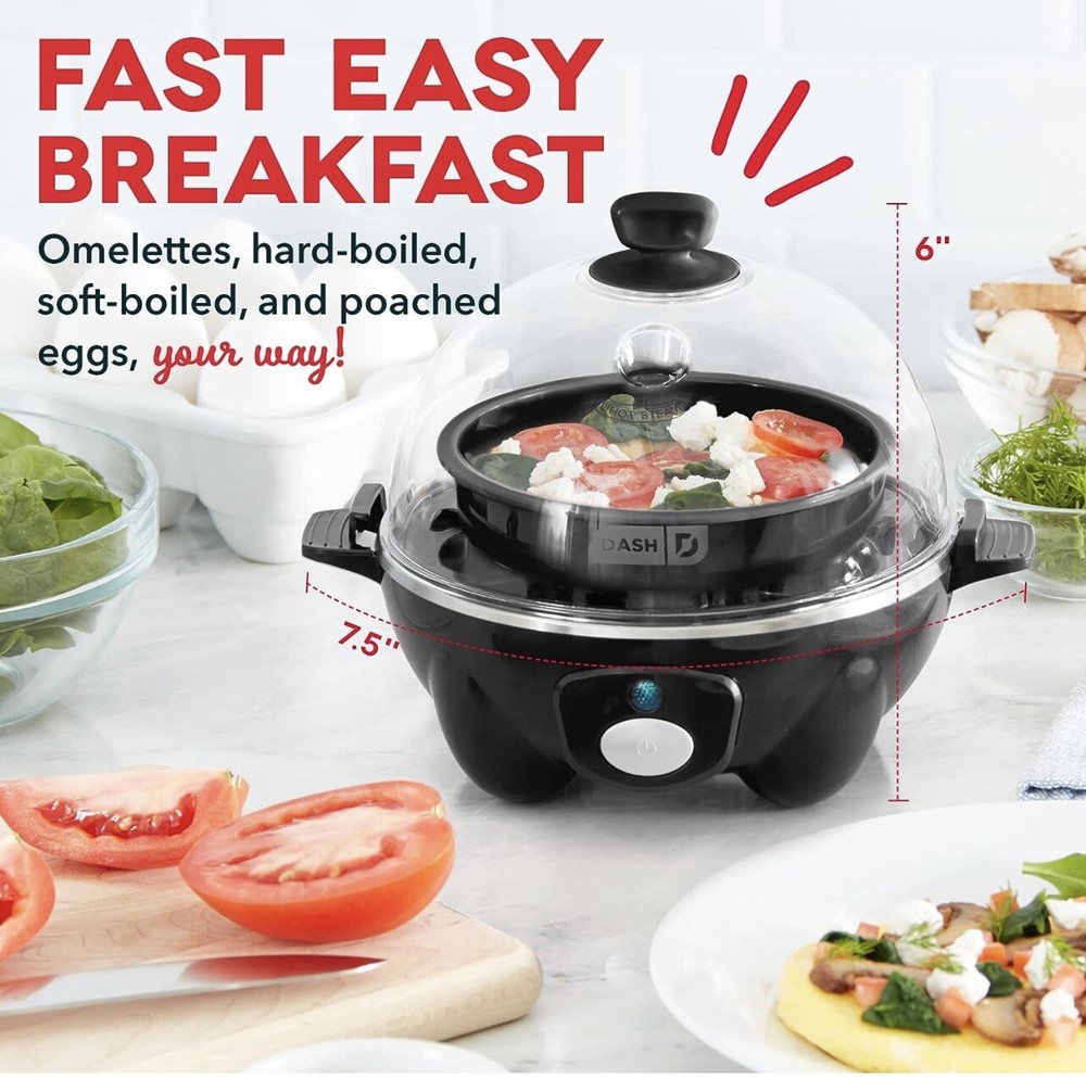 "6-Egg Electric Cooker: Boil, Poach, Scramble & Omelets"