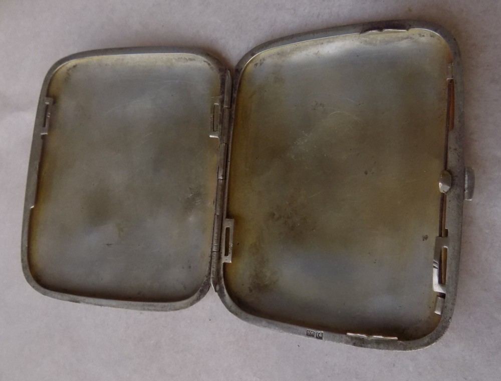 SILVER 800 AND ENAMEL CIGARETTE CASE