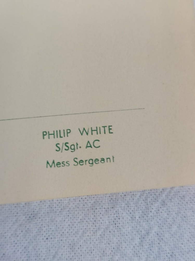 WWII Christmas menu 1944 USAAF rest camp