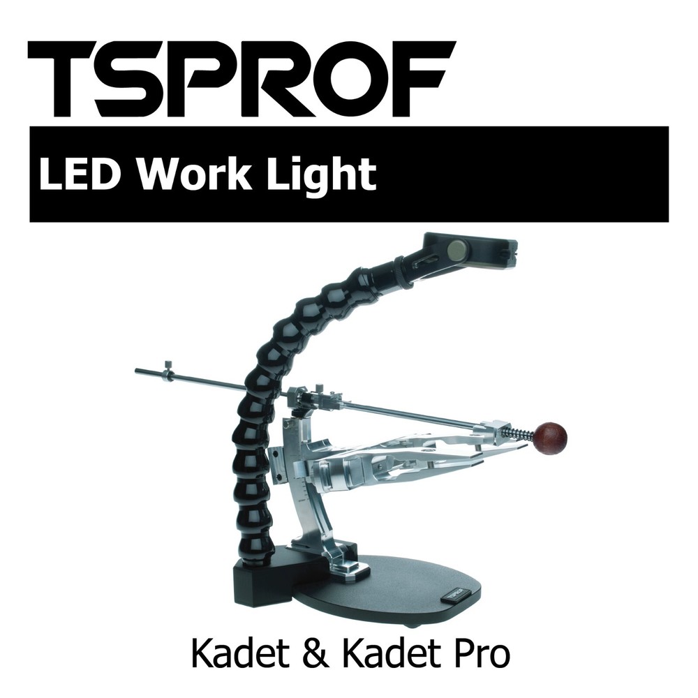 TSPROF Kadet Pro Adjustable LED Work Light Knife Sharpener Axicube Stone Plate