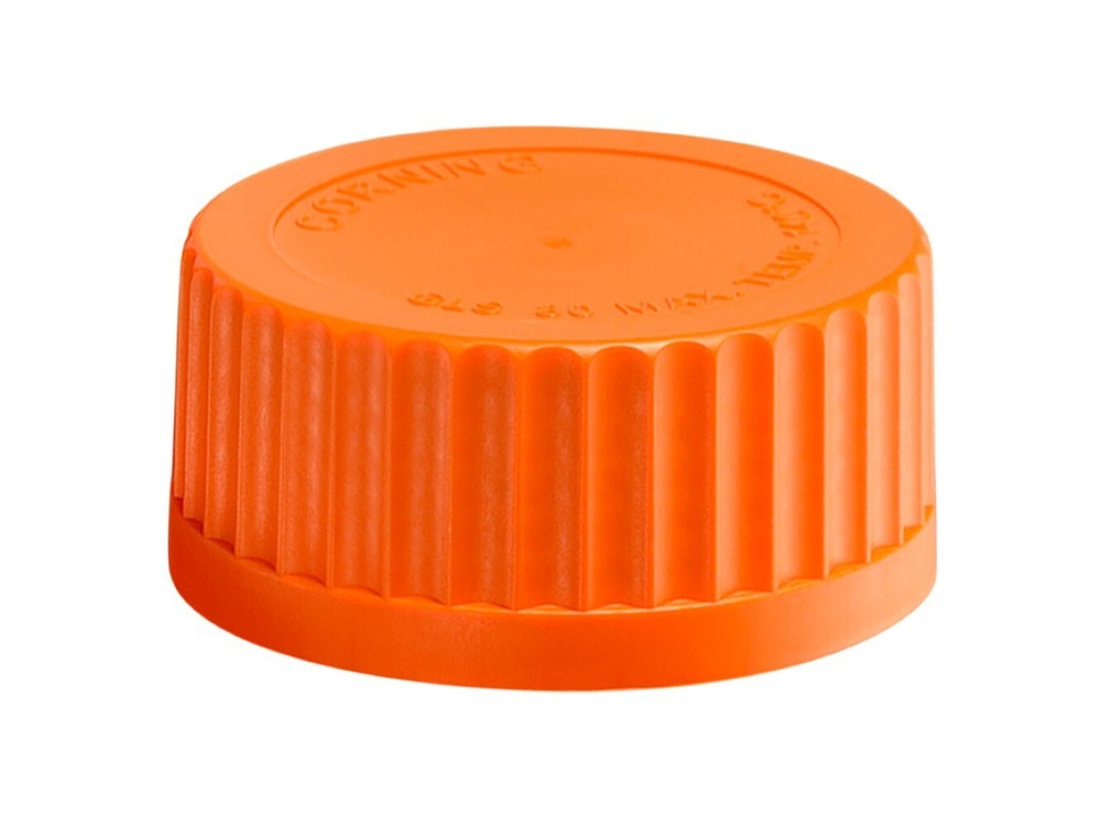 PYREX GL32 Orange Polypropylene Screw Cap with Plug Seal 1395-32LTC