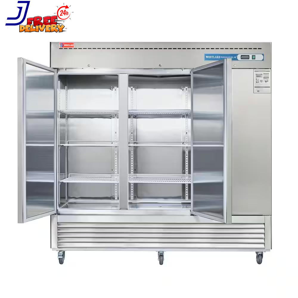 82 In. W. 72 Cu. Ft. Commercial Refrigerator 3-Solid Door Electronic Control Sys