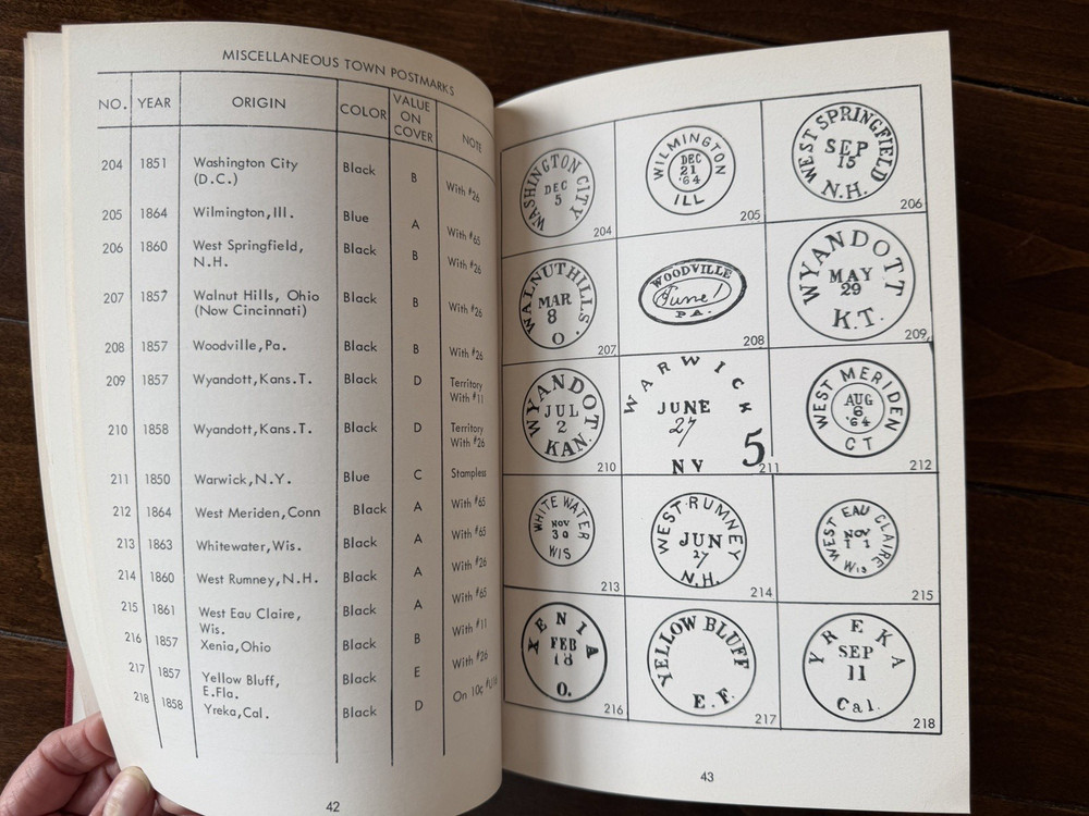 19th Century US Fancy Cancellations HERST JR SIGNED 3rd Edition 1963 HC