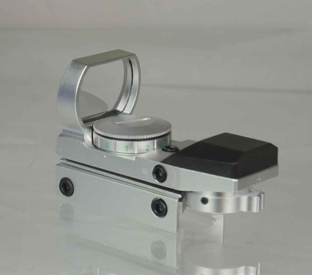 New Reflex Red and Green Adjustable Dot Sight Anodized Silver Finish
