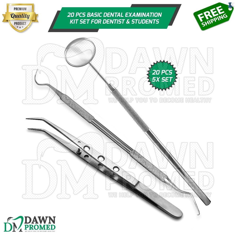 20 Pcs Basic Dental Set Examination Kit For Dentist & Students German Grade
