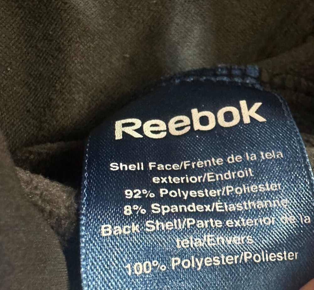 Reebok Men's Shell Jacket Size Medium Black Full Zip Fleece Lined