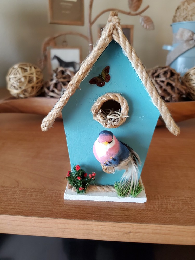Inside Hand Painted And Embellished Birdhouse