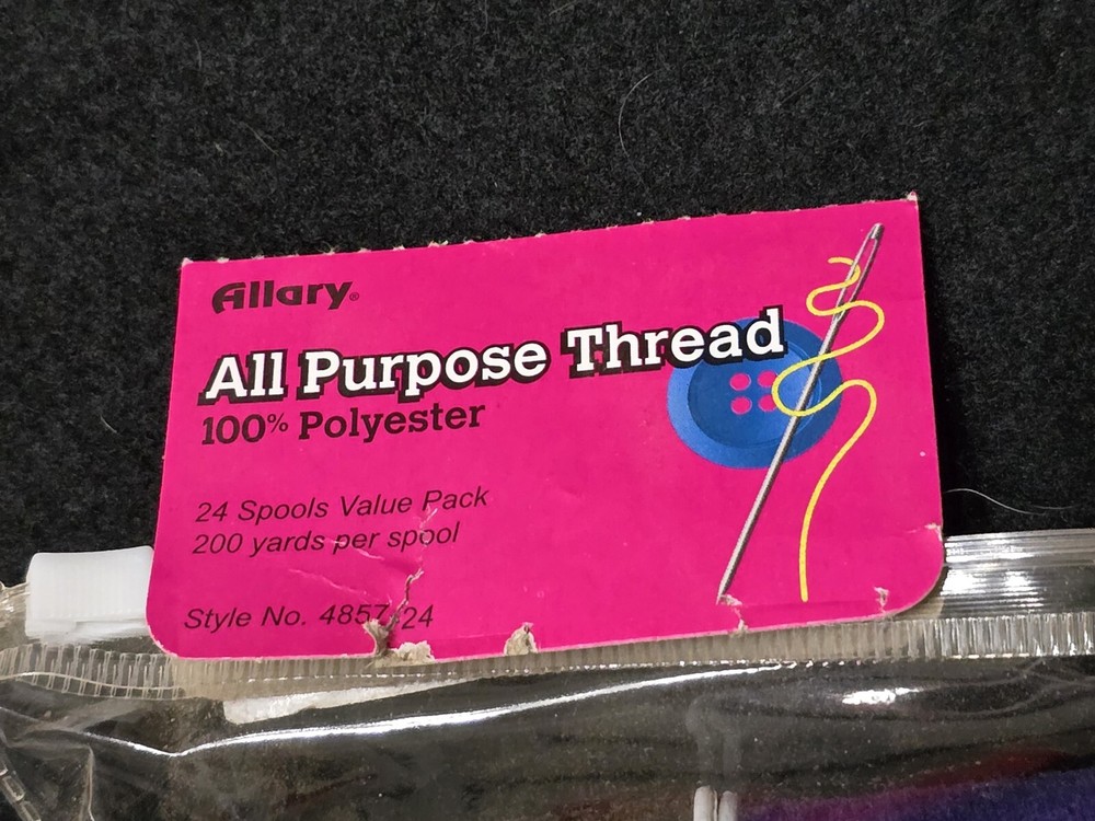 Allary All Purpose Thread, 100% Polyester, 24 Count