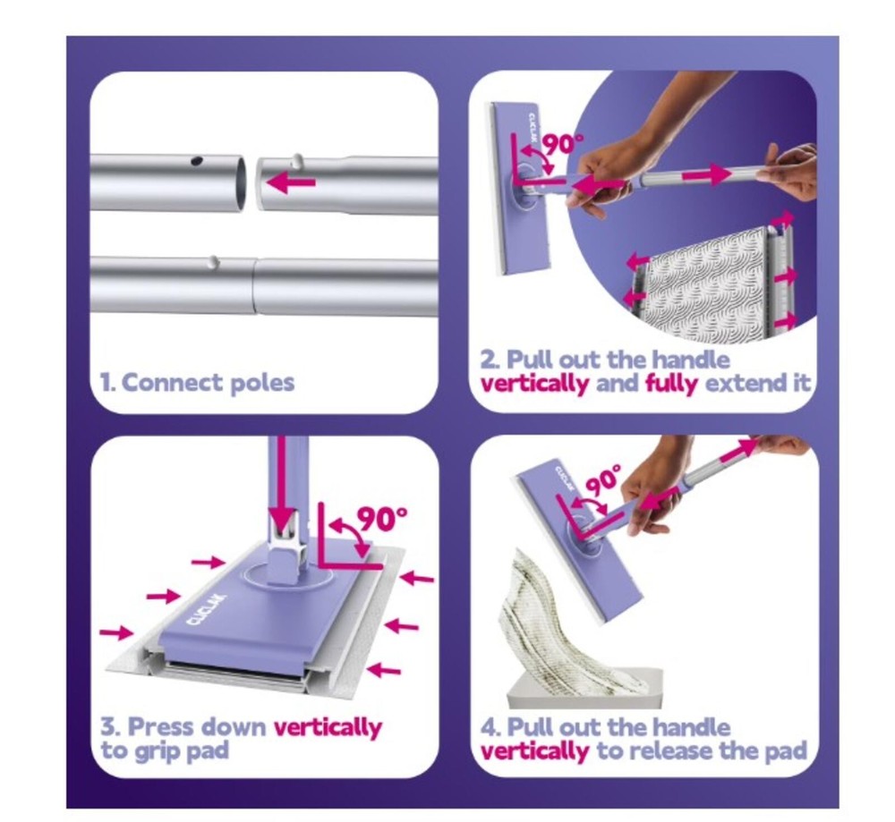 Disposable Sweeper Dust Mop-Compatible with Swiffer Pads