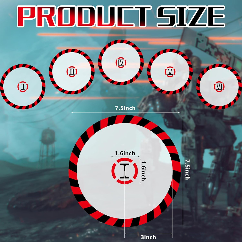 6 Pcs Objective Point Markers round PVC Objective Marker Gaming Accessory, Minia