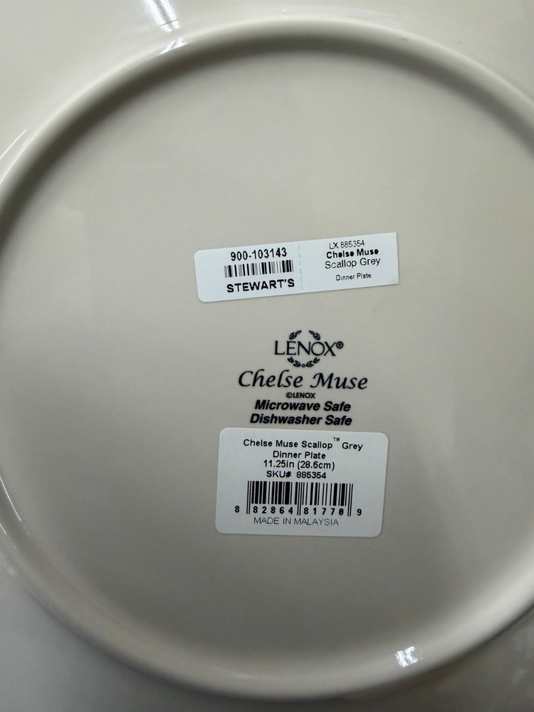 Lenox Chelse Muse Scallop Grey 4pc Place Setting