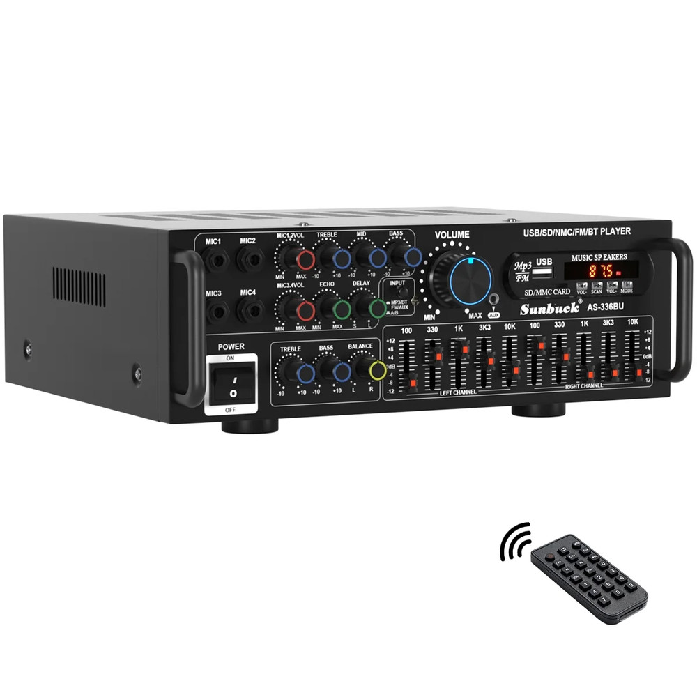 Topteng E201-E021-US Bluetooth 5.0 HiFi 2000W Stereo Power Amplifier