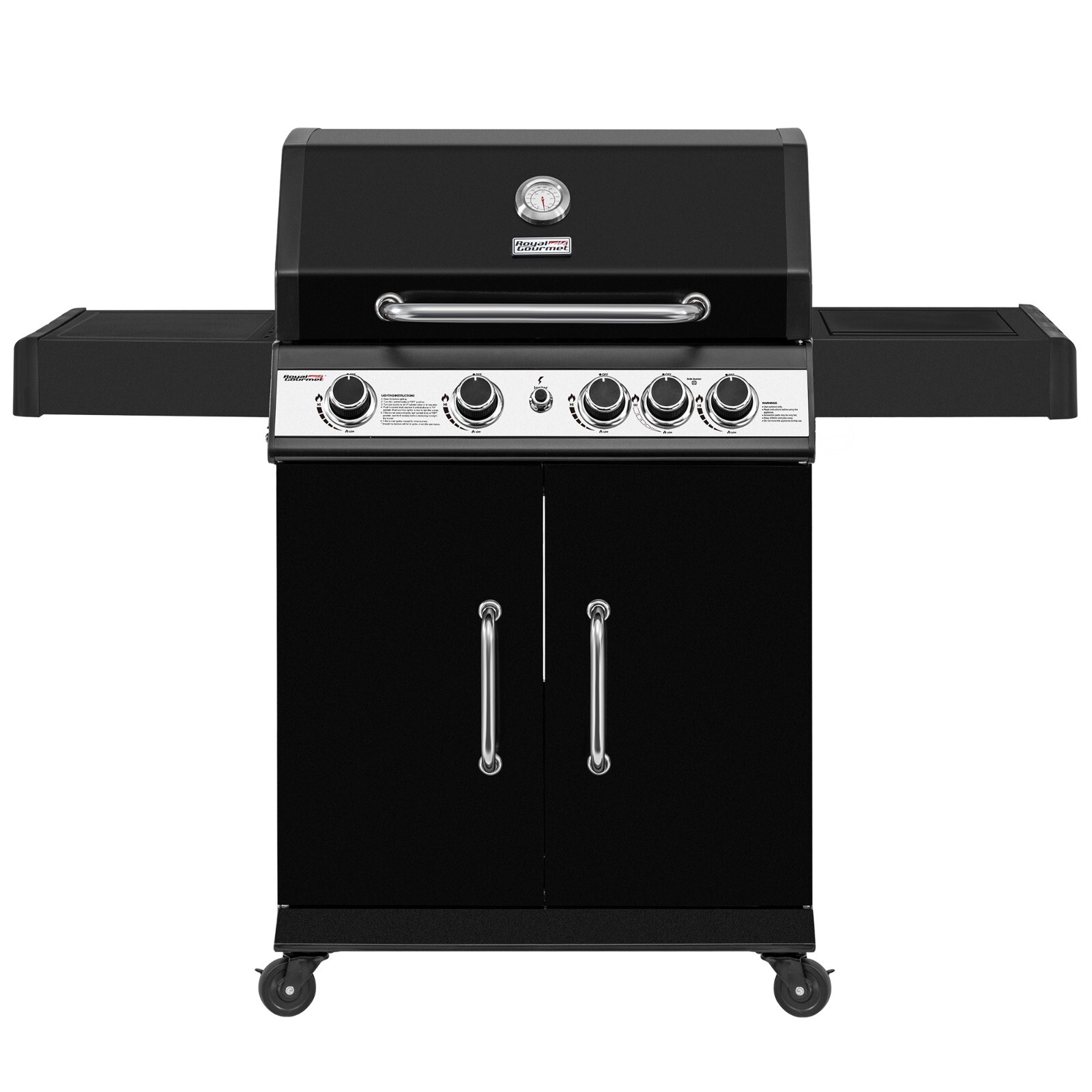 Royal Gourmet 4-Burner Gas Grill with Lidded Side Burner Cabinet Style Gas Grill