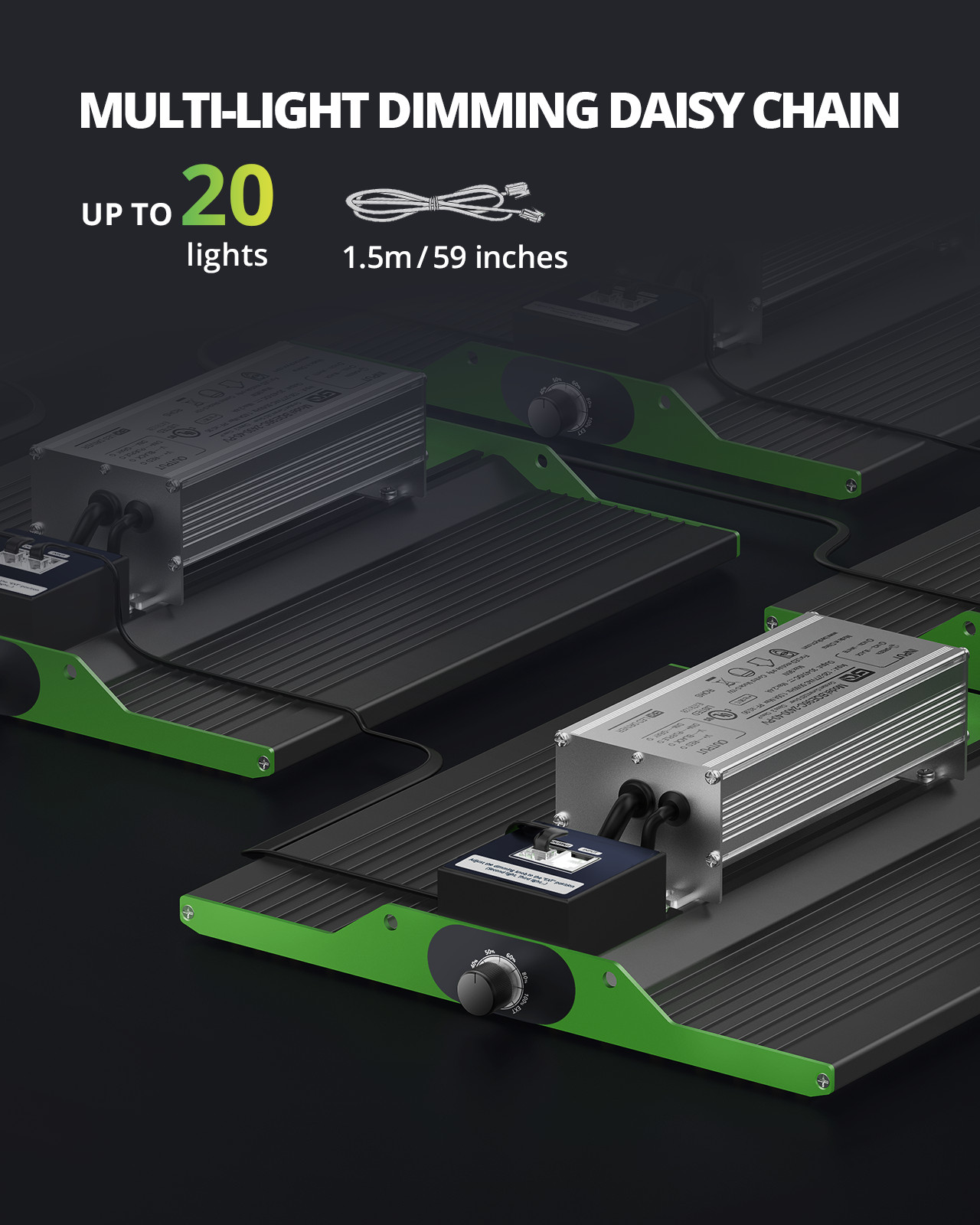 VIPARSPECTRA 2PCS P1000 LED Grow Light Full Spectrum for 4x2 Grow Tent Kit Bloom