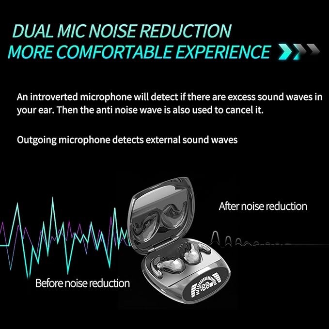 FRAZCOM Wireless Earphone High Fidelity Intelligent Noise Reduction LED Digital