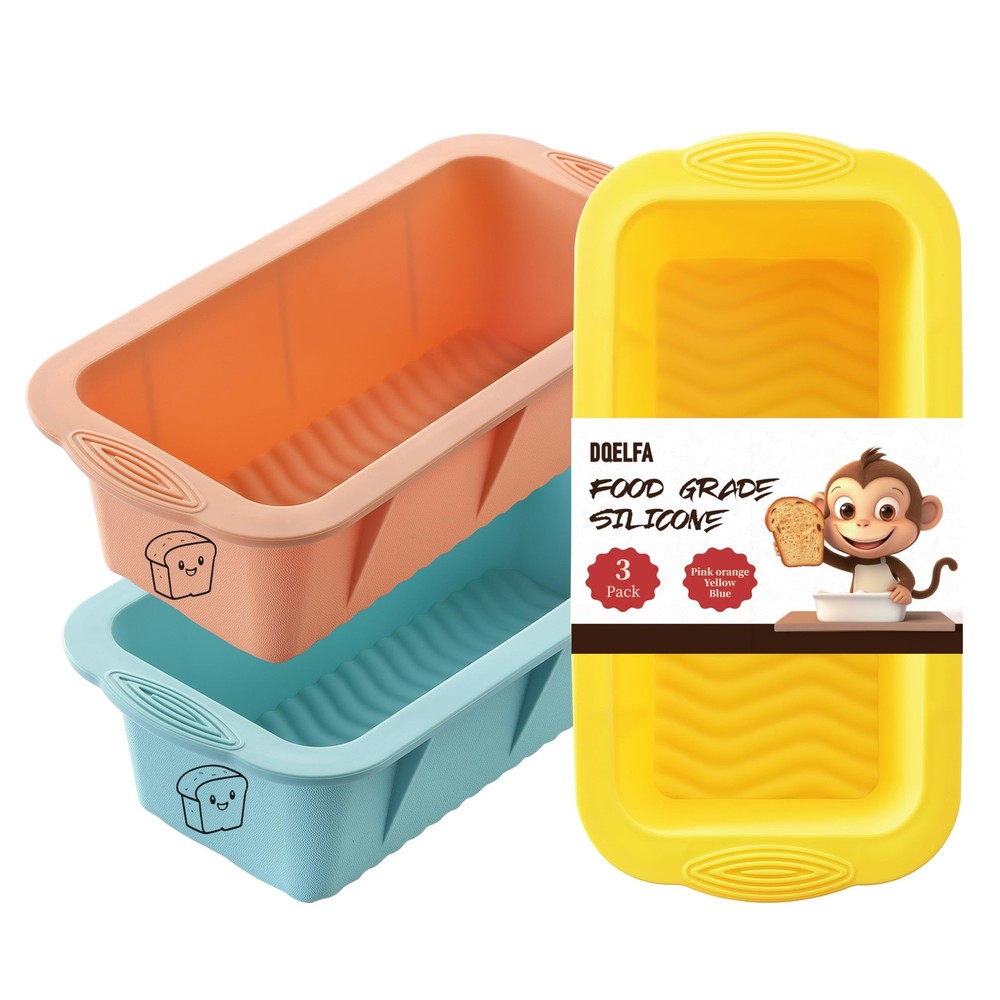 3PCS Silicone Bread Loaf Pan: Non-Stick Easy Release Dishwasher Safe