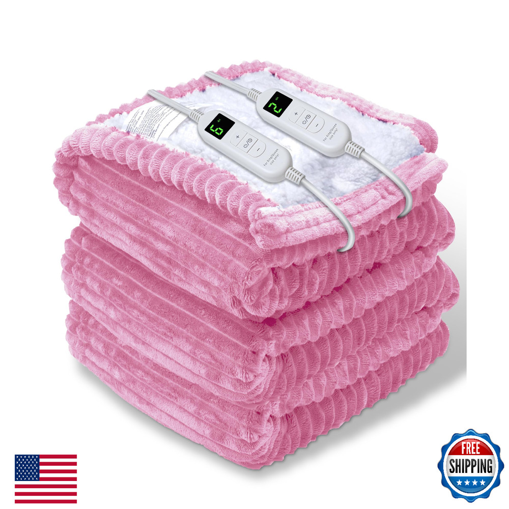 YONJION Electric Heated Blanket Throw, Heating Blanket Throw with 4 Timer Settin