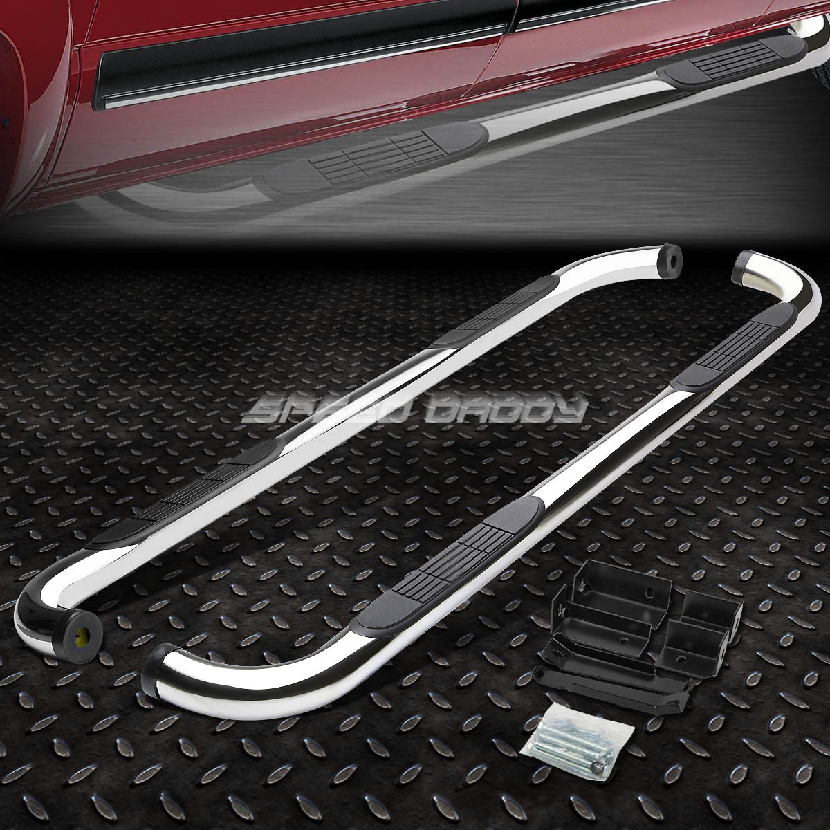 FOR 99-19 SILVERADO SIERRA EXT CAB CHROME SS 3" SIDE STEP NERF BAR RUNNING BOARD