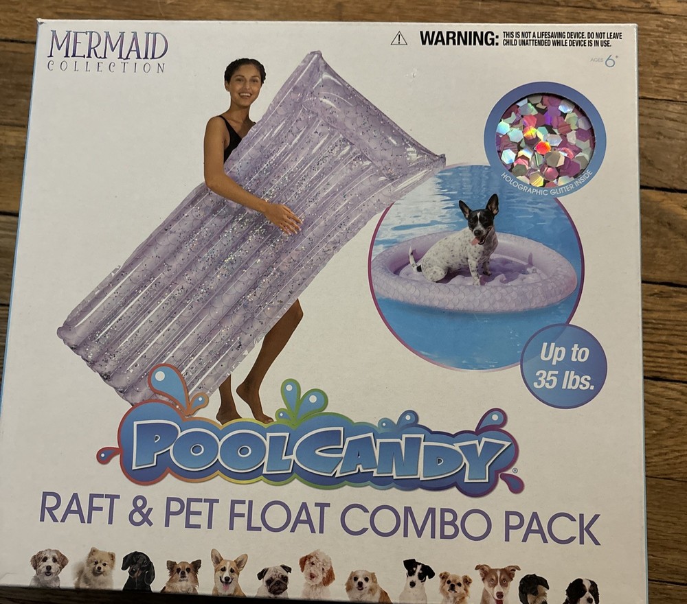 Pool Candy Raft & Pet Float Combo Mermaid Collection NIB