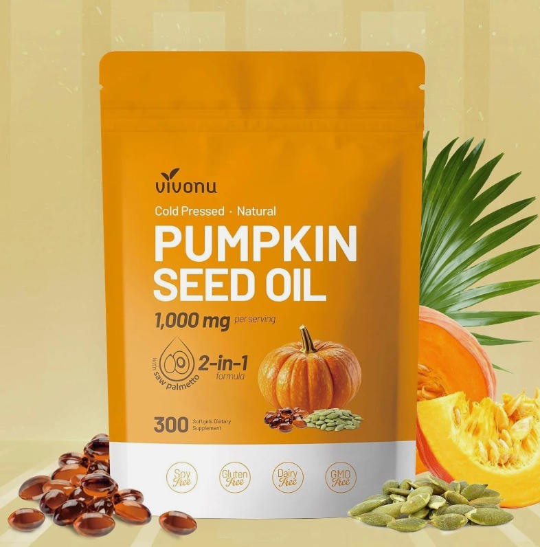 Pumpkin Seed Oil with Saw Palmetto Capsules Hair Care Hair Loss | 300 Softgels